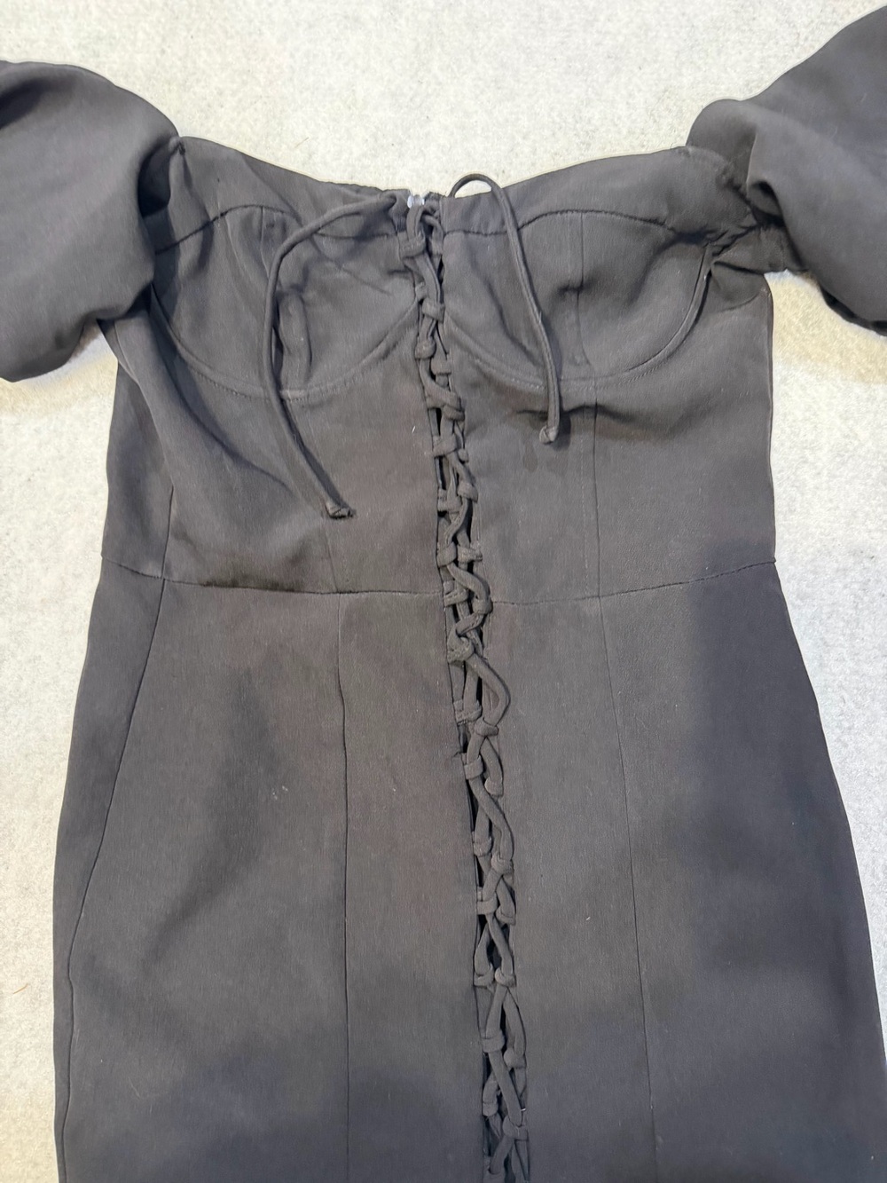 Zara Black Lace-Up Dress Size S